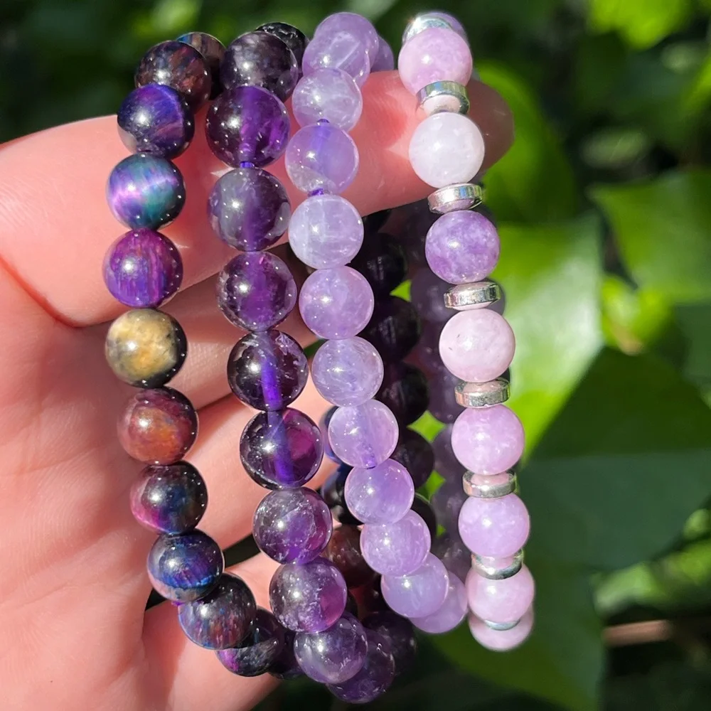 8mm 4‎ pieces of purple bracelets